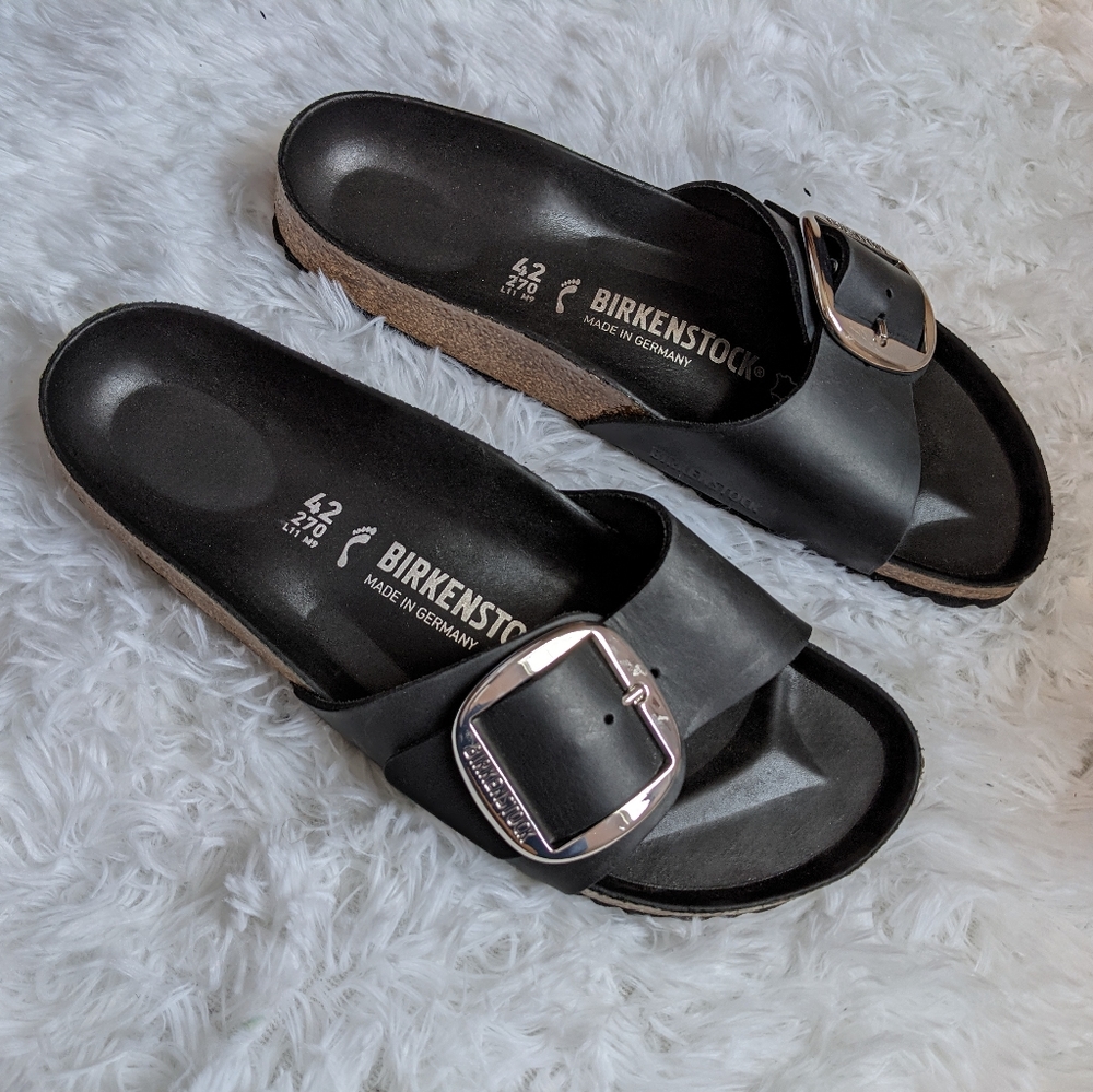 Birkenstock Madrid Big Buckle Black Sandals Sz 11